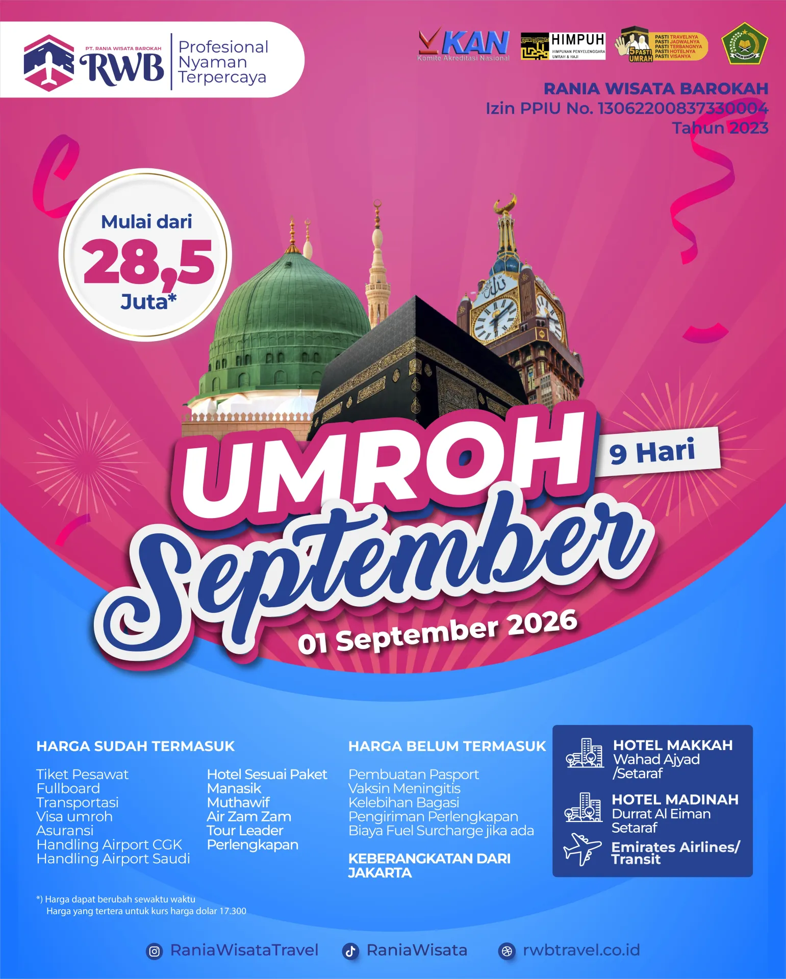 Paket Umroh September 2026 By Emirates